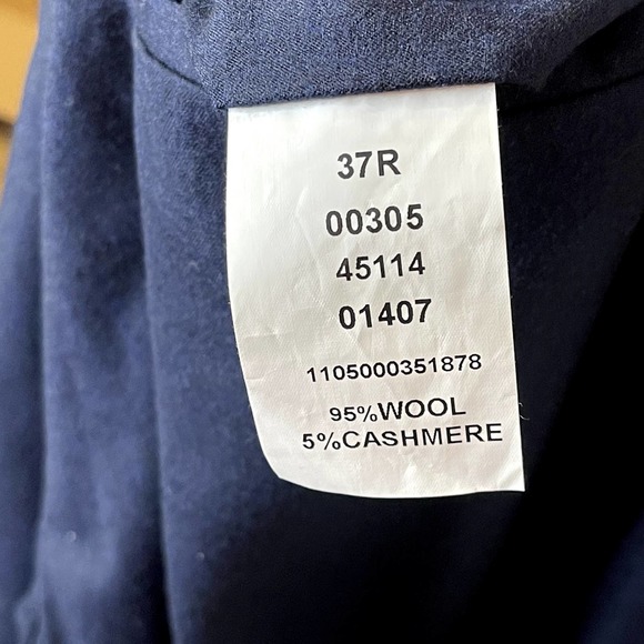 Wool Cashmere High-Rise Straight Leg‎ Dress Pants Flat Front Size 37R Women Blue - Picture 8 of 9